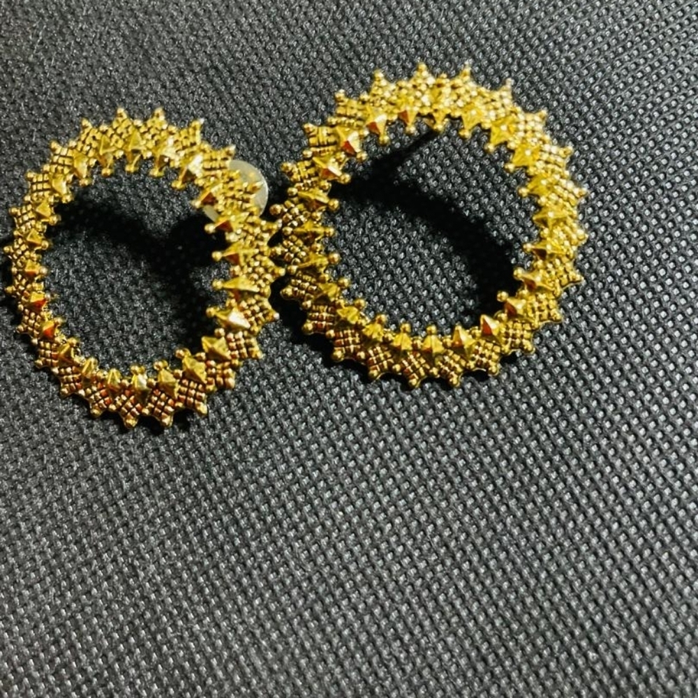 Beautiful round sun gold earrings